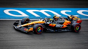 ZANDVOORT, NETHERLANDS - AUGUST 29: Lando Norris of Great Britain driving the (4) McLaren MCL39