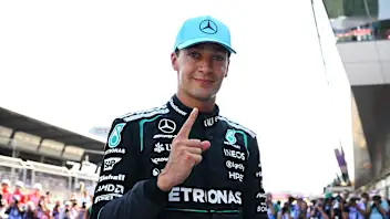 SPIELBERG, AUSTRIA - JUNE 27: Pole position qualifier George Russell of Great Britain and Mercedes
