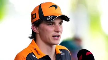 KUALA LUMPUR, MALAYSIA - OCTOBER 02: Oscar Piastri of Australia and McLaren is interviewed during