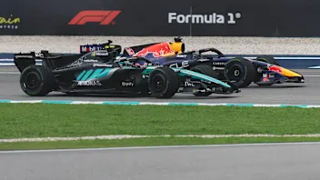 KUALA LUMPUR, MALAYSIA - OCTOBER 04: Andrea Kimi Antonelli of Italy driving the (12) Mercedes AMG