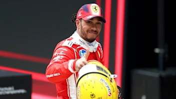 SHANGHAI, CHINA - MARCH 15: Third placed Lewis Hamilton of Great Britain and Scuderia Ferrari in