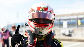 NORTHAMPTON, ENGLAND - JULY 03: Pole position qualifier Rafael Camara of Brazil and Invicta Racing