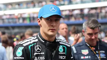 George Russell of Mercedes before Sprint ahead of the Formula 1 British Grand Prix at Silverstone