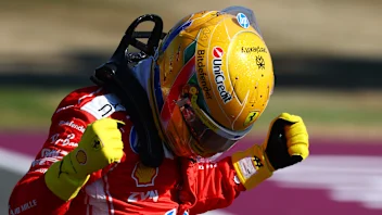 NORTHAMPTON, ENGLAND - JULY 03: Sprint Pole qualifier Lewis Hamilton of Great Britain and Scuderia