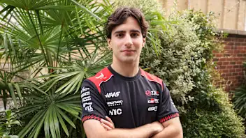 LONDON, ENGLAND - OCTOBER 15: Rafael Camara of Brazil and Haas F1 poses for a portrait at Mandarin