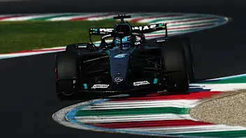 MONZA, ITALY - SEPTEMBER 04: George Russell of Great Britain driving the (63) Mercedes AMG Petronas