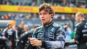 SUZUKA, JAPAN - MARCH 29: Andrea Kimi Antonelli of Italy and Mercedes AMG Petronas F1 Team prepares