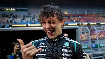 SHANGHAI, CHINA - MARCH 15: Race winner Andrea Kimi Antonelli of Italy and Mercedes AMG Petronas F1