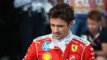 BAKU, AZERBAIJAN - SEPTEMBER 25: Second placed qualifier Charles Leclerc of Monaco and Scuderia