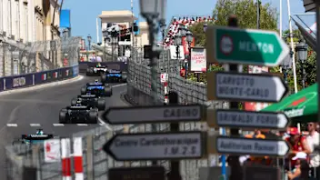 MONTE-CARLO, MONACO - MAY 25: Liam Lawson of New Zealand and Oracle Red Bull Racing leads Alexander