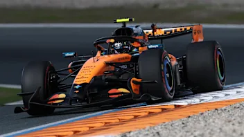 ZANDVOORT, NETHERLANDS - AUGUST 22: Lando Norris of Great Britain driving the (1) McLaren MCL40