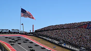 AUSTIN, TEXAS - OCTOBER 19: Max Verstappen of the Netherlands driving the (1) Oracle Red Bull