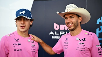AUSTIN, TEXAS - OCTOBER 22: Franco Colapinto of Argentina and Alpine F1 and Pierre Gasly of France