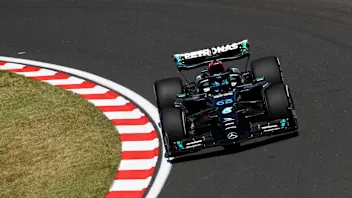 BUDAPEST, HUNGARY - JULY 23: George Russell of Great Britain driving the (63) Mercedes AMG Petronas