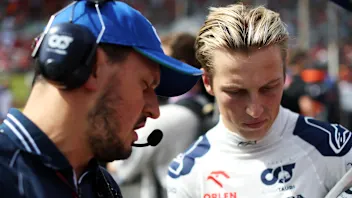 MONZA, ITALY - SEPTEMBER 03: Liam Lawson of New Zealand and Scuderia AlphaTauri prepares to drive