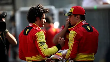 MONZA, ITALY - SEPTEMBER 02: Pole position qualifier Carlos Sainz of Spain and Ferrari and Third