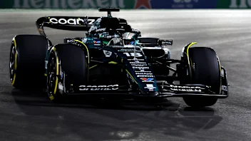 LAS VEGAS, NEVADA - NOVEMBER 17: Lance Stroll of Canada driving the (18) Aston Martin AMR23