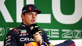 MEXICO CITY, MEXICO - OCTOBER 28: Third placed qualifier Max Verstappen of the Netherlands and