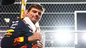 LUSAIL CITY, QATAR - OCTOBER 06: Pole position qualifier Max Verstappen of the Netherlands and