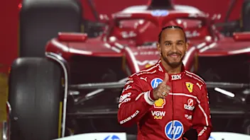 SUZUKA, JAPAN - APRIL 03: Lewis Hamilton of Great Britain and Scuderia Ferrari is interviewed