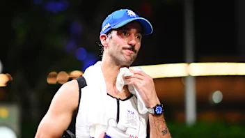 SINGAPORE, SINGAPORE - SEPTEMBER 22: 18th Placed Daniel Ricciardo of Australia and Visa Cash App RB