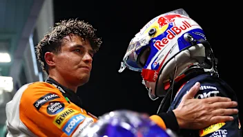 SINGAPORE, SINGAPORE - SEPTEMBER 21: Pole position qualifier Lando Norris of Great Britain and