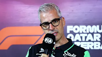 BAKU, AZERBAIJAN - SEPTEMBER 13: Alessandro Alunni Bravi, Team Representative of Stake F1 Team Kick