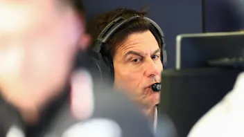 BAKU, AZERBAIJAN - SEPTEMBER 14: Mercedes GP Executive Director Toto Wolff looks on in the garage