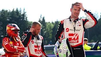 SPA, BELGIUM - JULY 28: 15th placed Kevin Magnussen of Denmark and Haas F1 and 19th placed Nico