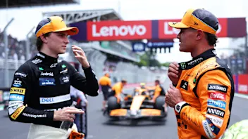 SAO PAULO, BRAZIL - NOVEMBER 02: Sprint winner Lando Norris of Great Britain and McLaren and Second