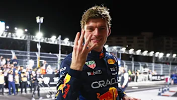 LAS VEGAS, NEVADA - NOVEMBER 23: 2024 F1 World Drivers Champion Max Verstappen of the Netherlands