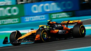 MIAMI, FLORIDA - MAY 04: Lando Norris of Great Britain driving the (4) McLaren MCL38 Mercedes on