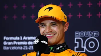 BARCELONA, SPAIN - JUNE 22: Pole position qualifier Lando Norris of Great Britain and McLaren