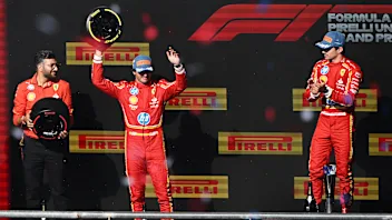 AUSTIN, TEXAS - OCTOBER 20: Second placed Carlos Sainz of Spain and Ferrari celebrates on the