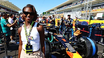 AUSTIN, TEXAS - OCTOBER 20: Dina Asher-Smith is seen on the grid prior to the F1 Grand Prix of