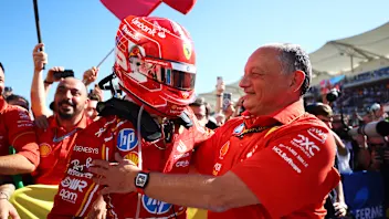 AUSTIN, TEXAS - OCTOBER 20: Race winner Charles Leclerc of Monaco and Ferrari celebrates with
