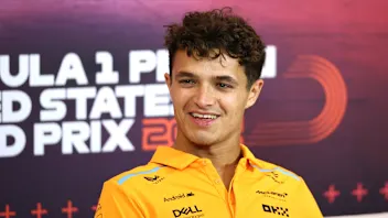 AUSTIN, TEXAS - OCTOBER 17: Lando Norris of Great Britain and McLaren attends the Drivers Press