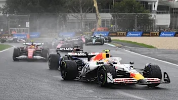 MELBOURNE, AUSTRALIA - MARCH 16: Yuki Tsunoda of Japan driving the (22) Visa Cash App Racing Bulls