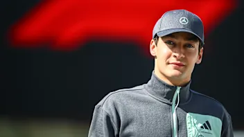 SUZUKA, JAPAN - APRIL 04: George Russell of Great Britain and Mercedes AMG Petronas F1 Team looks