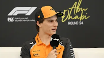 ABU DHABI, UNITED ARAB EMIRATES - DECEMBER 04: Oscar Piastri of Australia and McLaren speaks in the