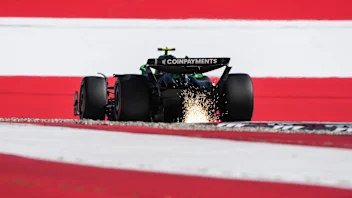 SPIELBERG, AUSTRIA - JUNE 28: Sparks fly behind Gabriel Bortoleto of Brazil driving the (5) Kick