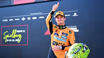 SPIELBERG, AUSTRIA - JUNE 28: Pole position qualifier Lando Norris of Great Britain and McLaren