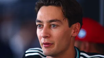 SPIELBERG, AUSTRIA - JUNE 28: Fifth placed qualifier George Russell of Great Britain and Mercedes