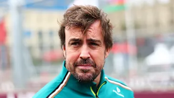BAKU, AZERBAIJAN - SEPTEMBER 21: Fernando Alonso of Spain and Aston Martin F1 Team on the drivers