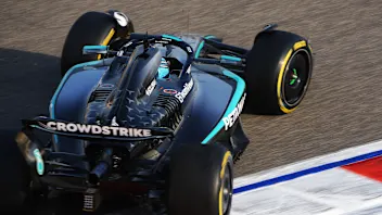 BAHRAIN, BAHRAIN - APRIL 12: George Russell of Great Britain driving the (63) Mercedes AMG Petronas