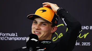 BAHRAIN, BAHRAIN - APRIL 12: Pole position qualifier Oscar Piastri of Australia and McLaren in the