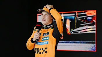 SPA, BELGIUM - JULY 27: Race winner Oscar Piastri of Australia and McLaren is interviewed in parc