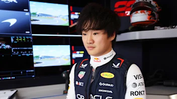 MONTREAL, QUEBEC - JUNE 15: Yuki Tsunoda of Japan and Oracle Red Bull Racing looks on in the garage