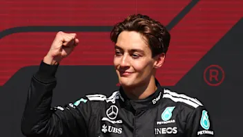 MONTREAL, QUEBEC - JUNE 15: Race winner George Russell of Great Britain and Mercedes AMG Petronas