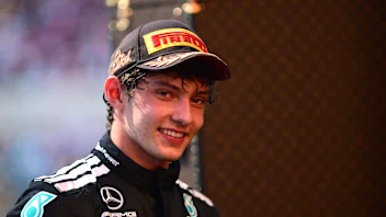 MONTREAL, QUEBEC - JUNE 15: Third placed Andrea Kimi Antonelli of Italy and Mercedes AMG Petronas